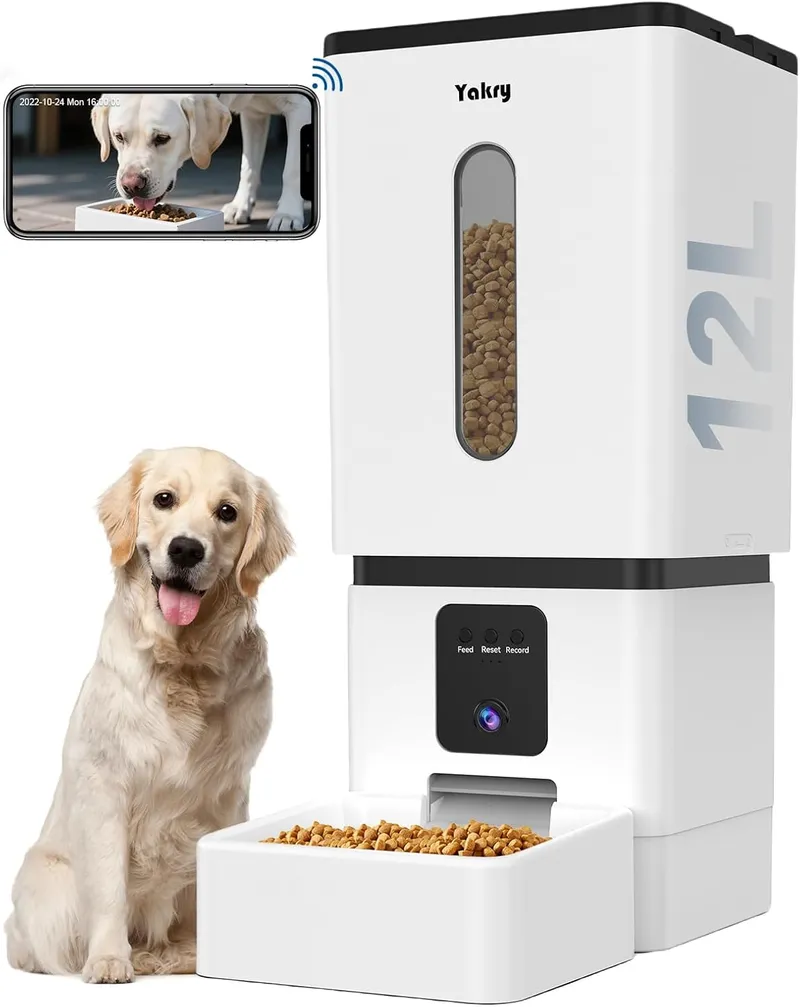 Yakry Automatic Dog Feeder Large Breed with Camera – 12L